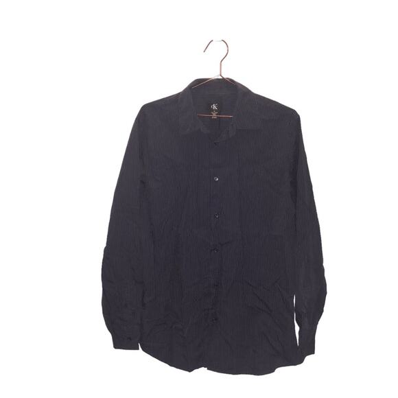 Calvin Klein blue striped dress shirt size medium button down - Picture 1 of 6